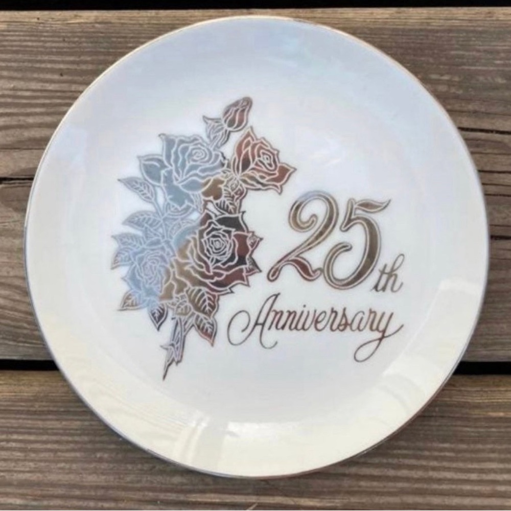 VINTAGE NORCREST 25th ANNIVERSARY DECOR DISPLAY PLATE
